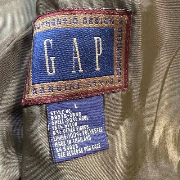 GAP Classic 3 Button Men’s Oversized blazer Wool Blend, Green; Vintage 80's-90's - Picture 3 of 10